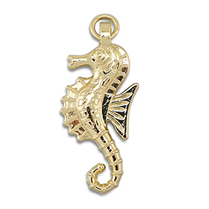 Brass TQ metaal bedels zeepaard Gold