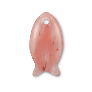 Natuursteen hangers kwarts vis Transparent coral red