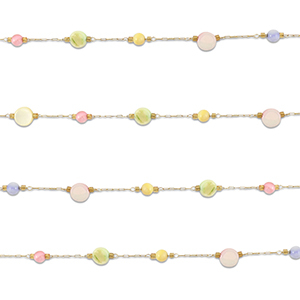 Roestvrij stalen (RVS) Stainless steel onderdelen jasseron rond Gold-multicolour pastel
