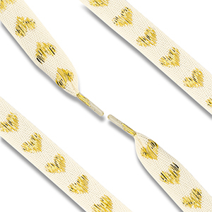 Trendy veters met hart Off white-gold
