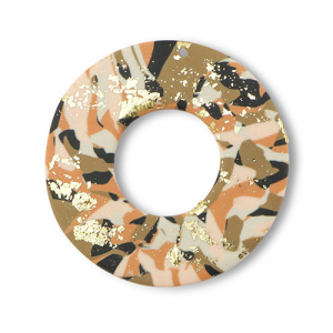 Polymeer hangers rond Brown-pink-white-gold