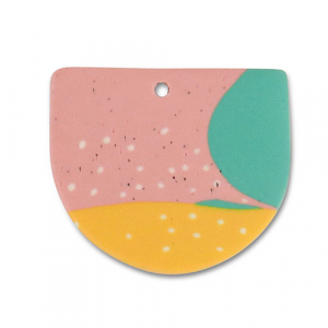 Polymeer hangers Green-pink-ochre yellow