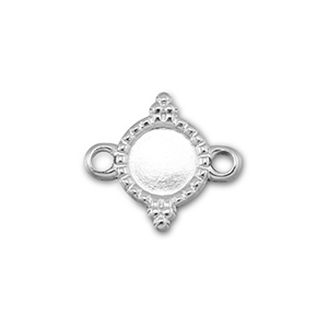 BY31&reg; Roestvrij stalen (RVS) Stainless steel tussenstuk met setting voor SS16 flatback Silver