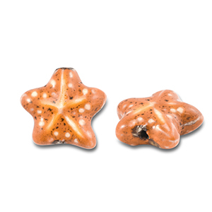 Kralen keramiek zeester Orange