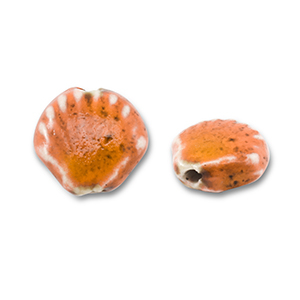 Kralen keramiek schelp Orange