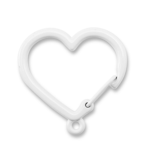 Gekleurde onderdelen sleutelhanger hart met oogje White