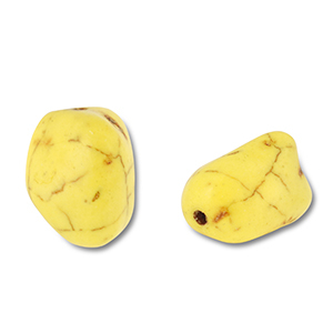 Kralen keramiek irregular Yellow