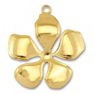 Roestvrij stalen (RVS) Stainless steel hangers bloem Gold