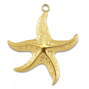 Roestvrij stalen (RVS) Stainless steel hangers zeester Gold
