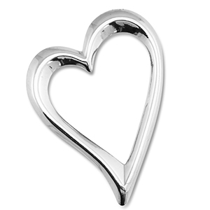 Roestvrij stalen (RVS) Stainless steel hangers hart Silver
