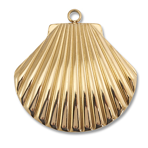 Roestvrij stalen (RVS) Stainless steel hangers schelp Gold