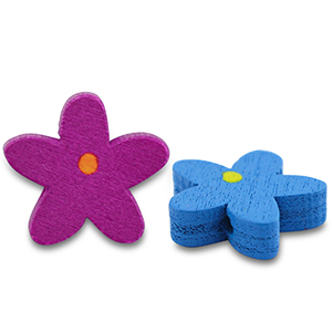 Houten kralen bloem Multicolour