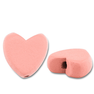 Houten kralen hart Light pink