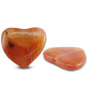 Natuursteen kralen agaat hart crackle Transparent coral red