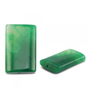 Natuursteen kralen agaat rechthoek crackle Transparent green