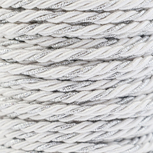 Trendy koord twisted 3mm White-silver