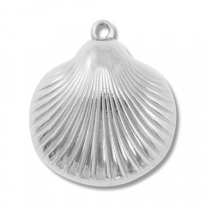 Roestvrij stalen (RVS) Stainless steel bedels schelp Silver