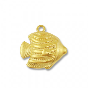Roestvrij stalen (RVS) Stainless steel bedels vis Gold