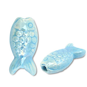 DQ Grieks keramiek kralen vis Light blue