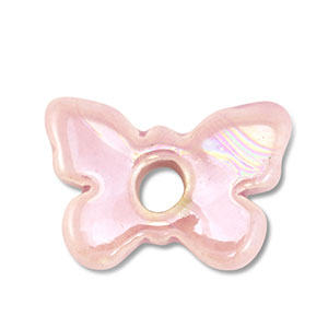DQ Grieks keramiek kralen vlinder Light pink