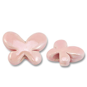 DQ Grieks keramiek kralen vlinder Light pink