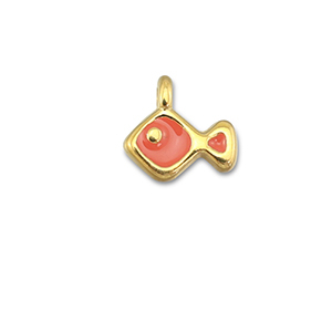 Bedels DQ metaal vis Coral red-Goud (nikkelvrij)