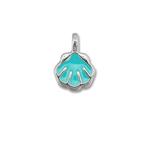 Bedels DQ metaal schelp Turquoise blue-Antiek zilver (nikkelvrij)