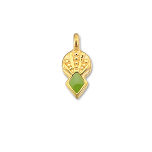 Bedels DQ metaal ruit Light green-Goud (nikkelvrij)