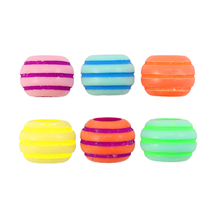 Acryl kralen rond met streep Multicolour