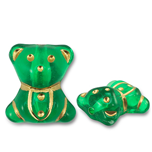 Acryl kralen beer Green-gold
