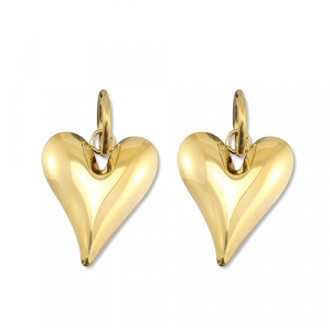Roestvrij stalen (RVS) Stainless steel oorbellen hart Gold