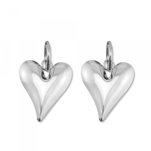 Roestvrij stalen (RVS) Stainless steel oorbellen hart Silver