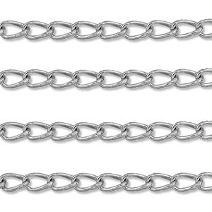 Roestvrij stalen (RVS) Stainless steel onderdelen jasseron schakel ovaal Silver