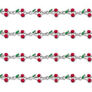 Roestvrij stalen (RVS) Stainless steel onderdelen jasseron kers Silver-red-green