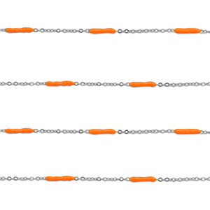 Roestvrij stalen (RVS) Stainless steel onderdelen jasseron met staaf Silver-orange