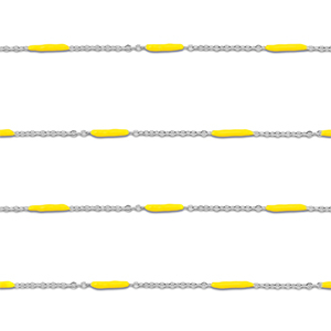 Roestvrij stalen (RVS) Stainless steel onderdelen jasseron met staaf Silver-yellow