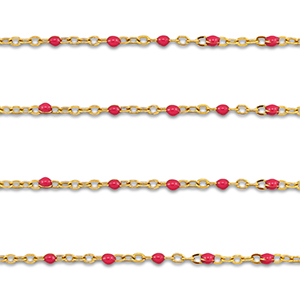 Roestvrij stalen (RVS) Stainless steel onderdelen jasseron 1mm Gold-cherry red