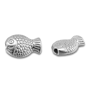 Roestvrij stalen (RVS) Stainless steel kralen vis Silver