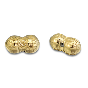 Roestvrij stalen (RVS) Stainless steel kralen pinda Gold