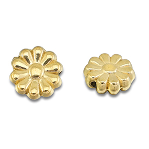 Roestvrij stalen (RVS) Stainless steel kralen bloem Gold