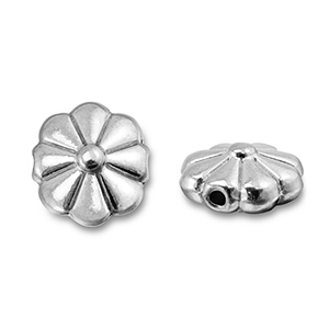 Roestvrij stalen (RVS) Stainless steel kralen bloem Silver
