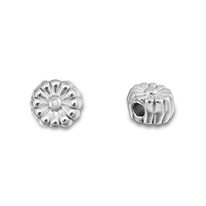 Roestvrij stalen (RVS) Stainless steel kralen bloem Silver