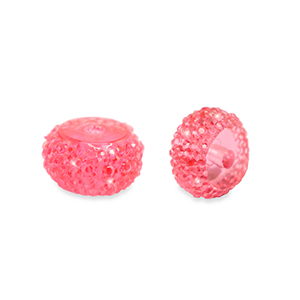 Resin kralen rondellen 12mm Coral pink