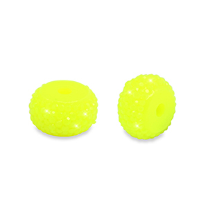 Resin kralen rondellen 10mm Neon yellow