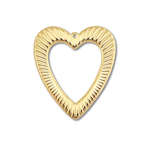 Roestvrij stalen (RVS) Stainless steel bedels hart Gold