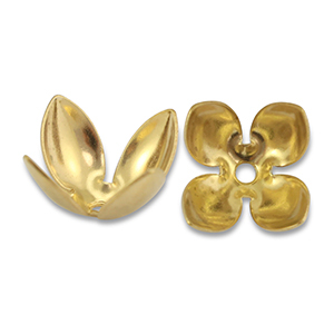 Roestvrij stalen (RVS) Stainless steel onderdelen kralenkap bloem Gold