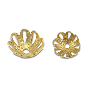 Roestvrij stalen (RVS) Stainless steel onderdelen kralenkap bloem Gold