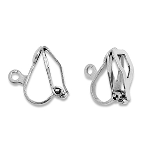 Roestvrij stalen (RVS) Stainless steel onderdelen clipoorbellen met oogje Silver