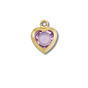 Roestvrij stalen (RVS) Stainless steel bedels hart Gold-light pink