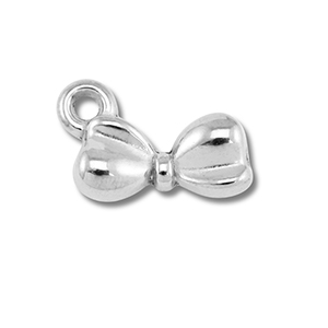 Roestvrij stalen (RVS) Stainless steel bedels strik Silver